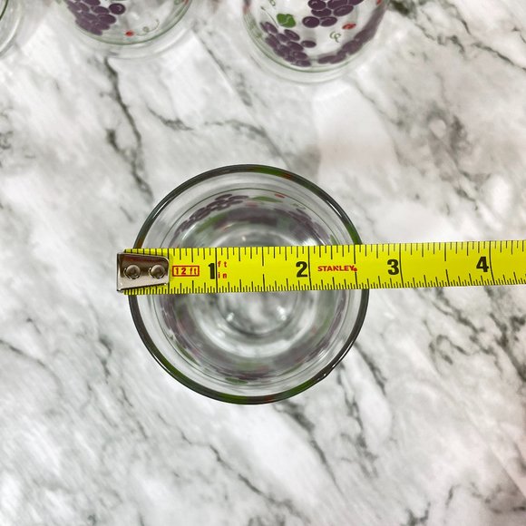 Crisa Grape Vine Pattern Drinking Glasses Tumbler Set of 4 Vintage - Picture 5 of 6